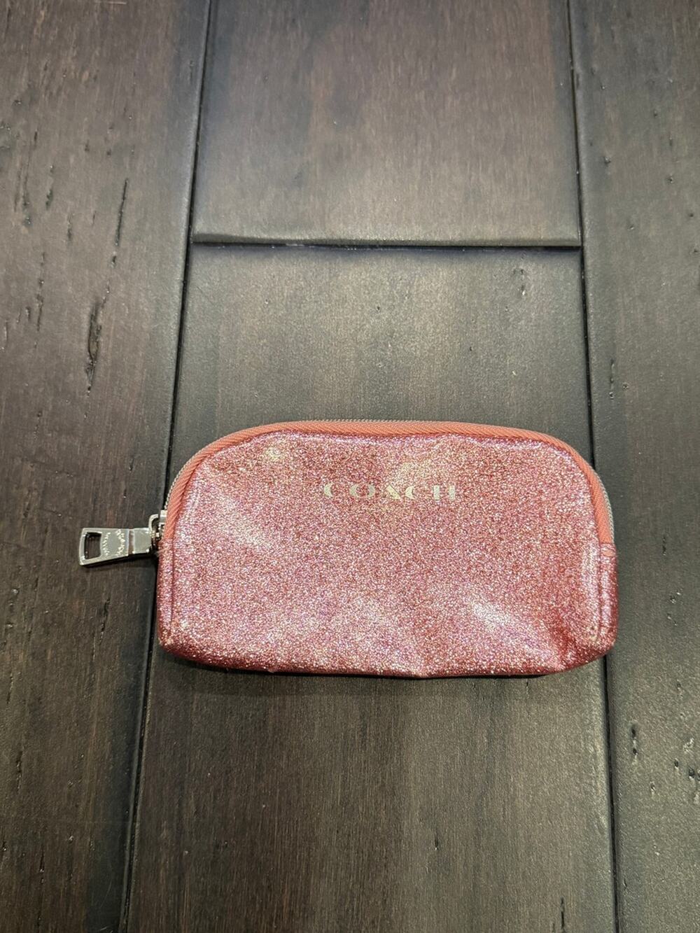 Coach Fragrance Pink Glitter Cosmetic Pouch
